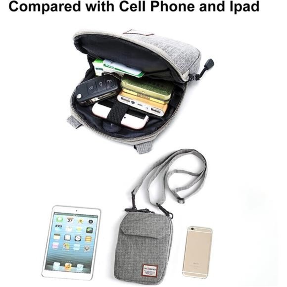Small Crossbody Bag for Men, Mini Messenger Bag Shoulder Bag for Phone Passport - Picture 3 of 7